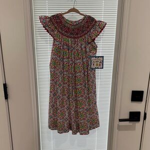 Vibrant‎ Floral Kids Dress with Ruffled Sleeves